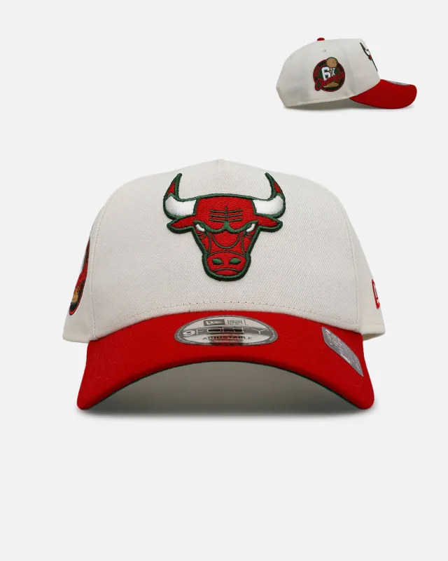 New Era Chicago Bulls 'Strawberry' 9FORTY A-Frame Snapback Chrome/Red sold by Culture Kings
