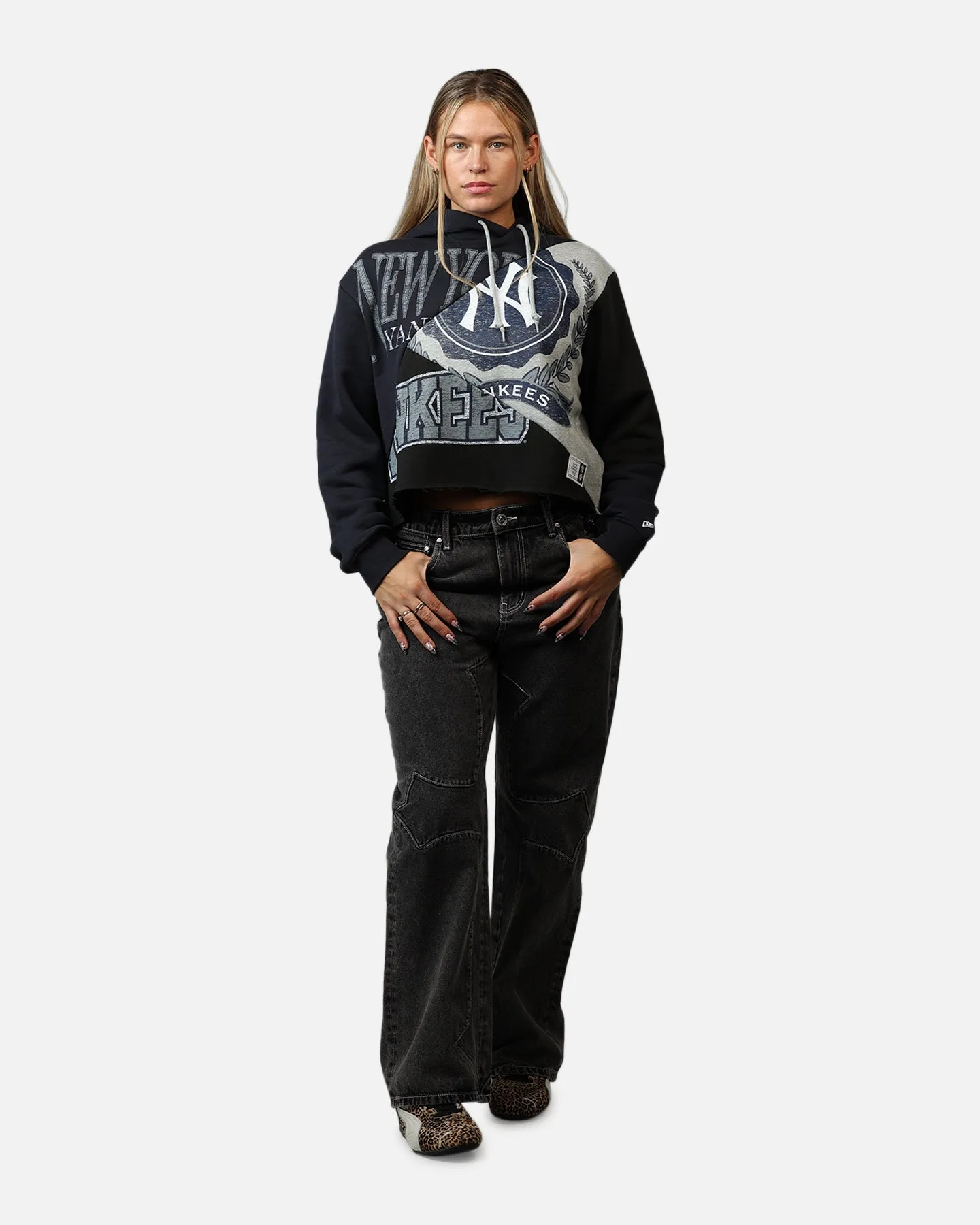 New Era Women's New York Yankees Team Split Hoodie Navy/Grey sold by Culture Kings product image thumbnail 3