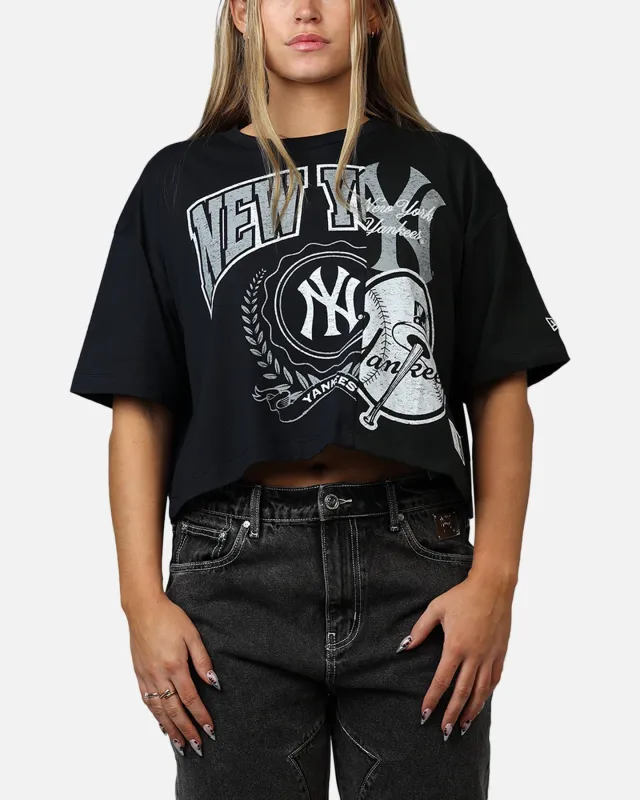 New Era Women's New York Yankees Team Split T-Shirt Navy/Black sold by Culture Kings