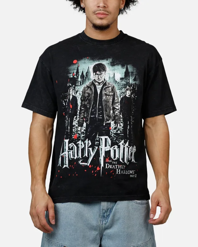 73Studio X Harry Potter '11 Deathly Hallows Vintage T-Shirt Black Acidwash sold by Culture Kings