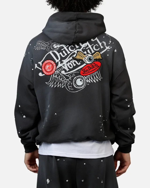 Von Dutch X Culture Kings CK Hoodie Washed Black made by Von Dutch
