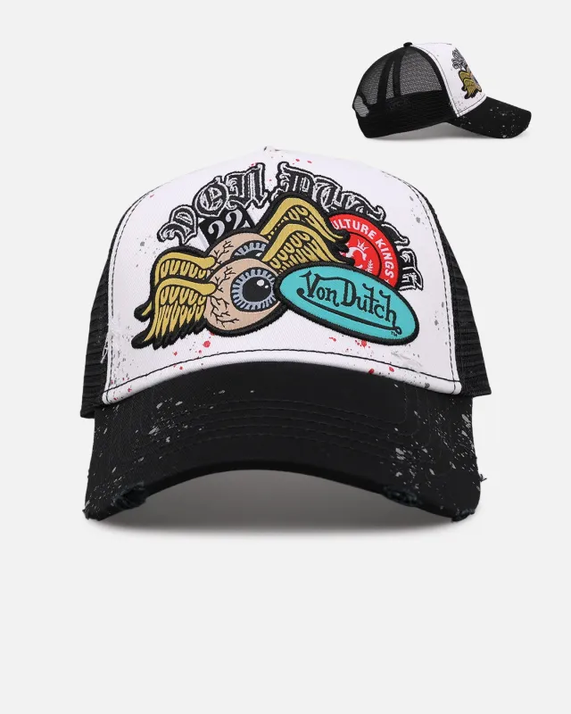 Von Dutch X Culture Kings CK Trucker Snapback White/Black sold by Culture Kings