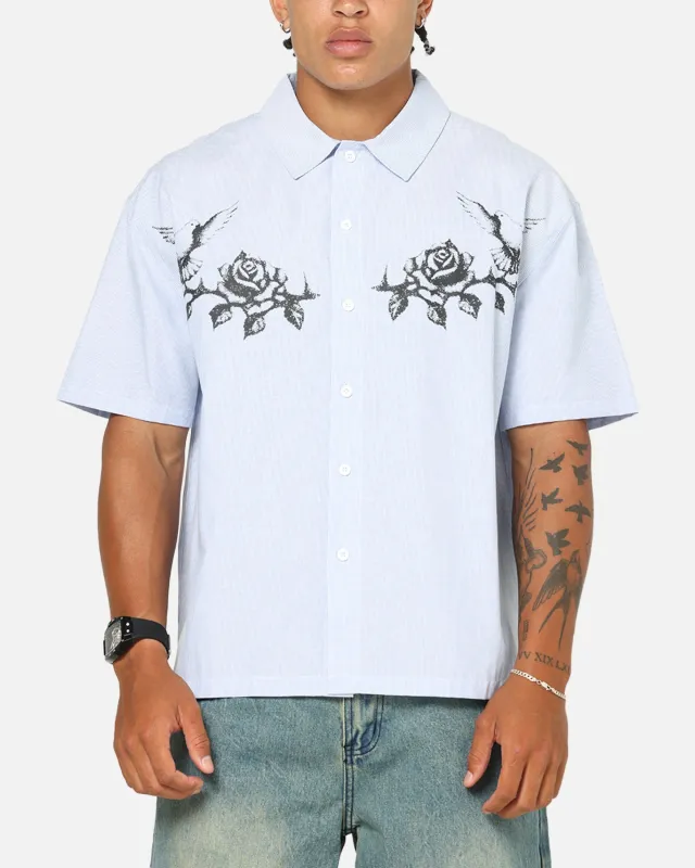 Saint Morta Holy Ghost Button Up Shirt Blue/White sold by Culture Kings