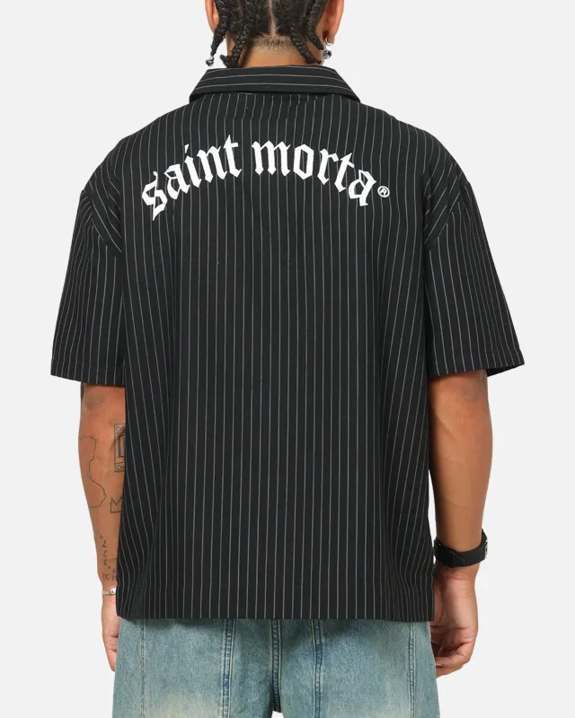Saint Morta Gothic Pinstripe Button Up Shirt Jet Black sold by Culture Kings