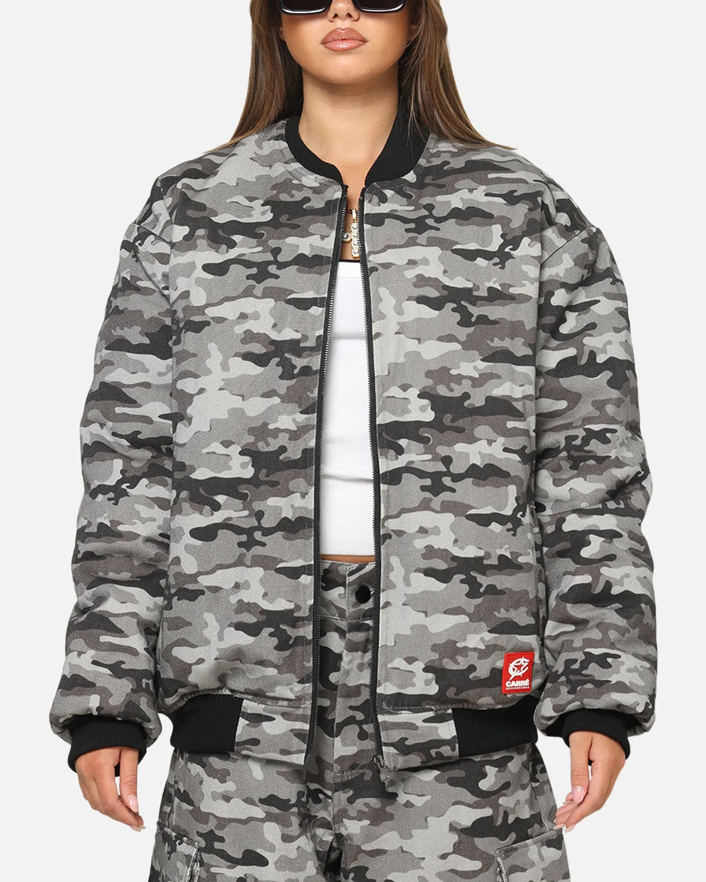 Carre Camo Bomber Jacket Black Camo sold by Culture Kings