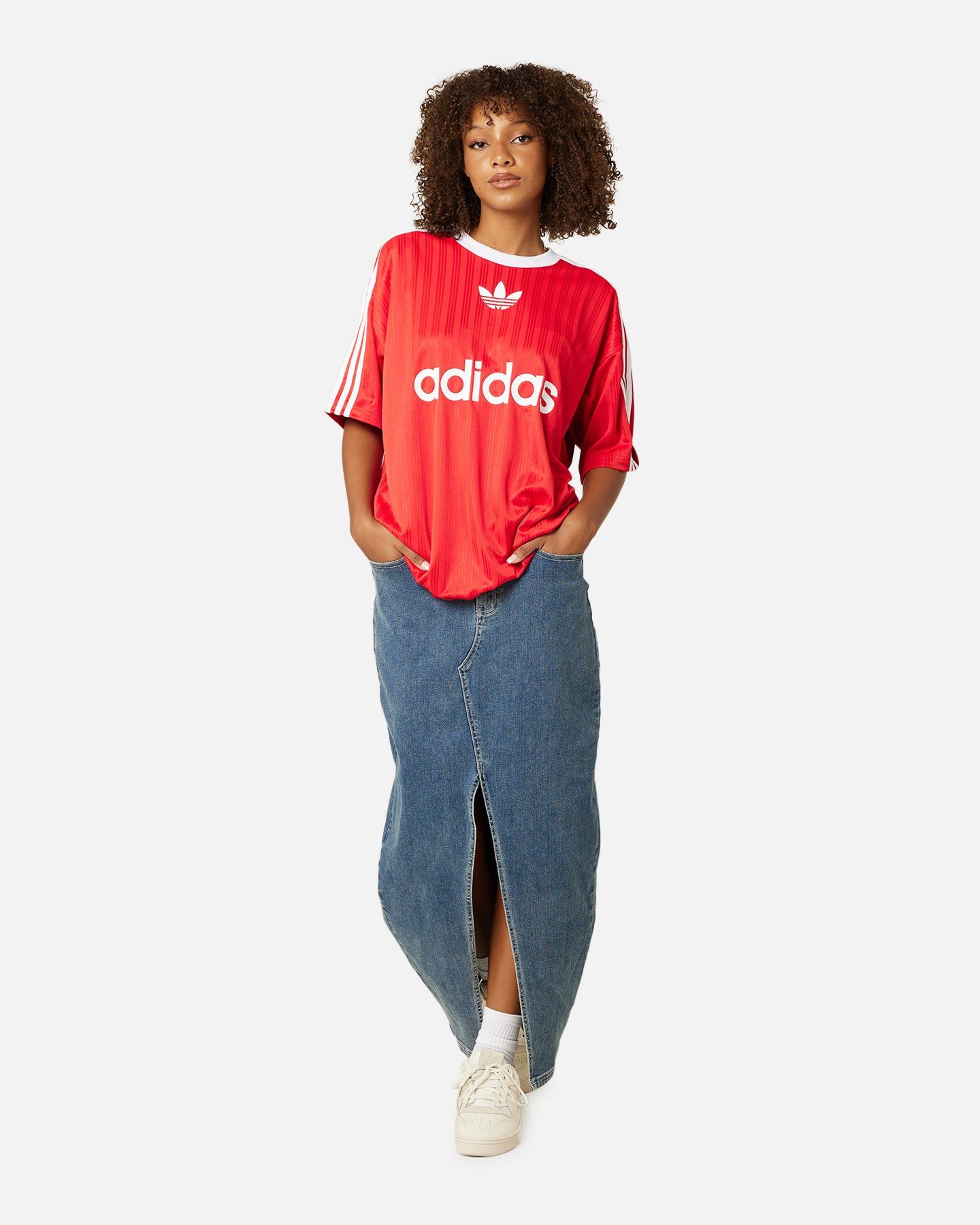 Adidas Adicolour T-Shirt Better Scarlet/White sold by Culture Kings product image thumbnail 2