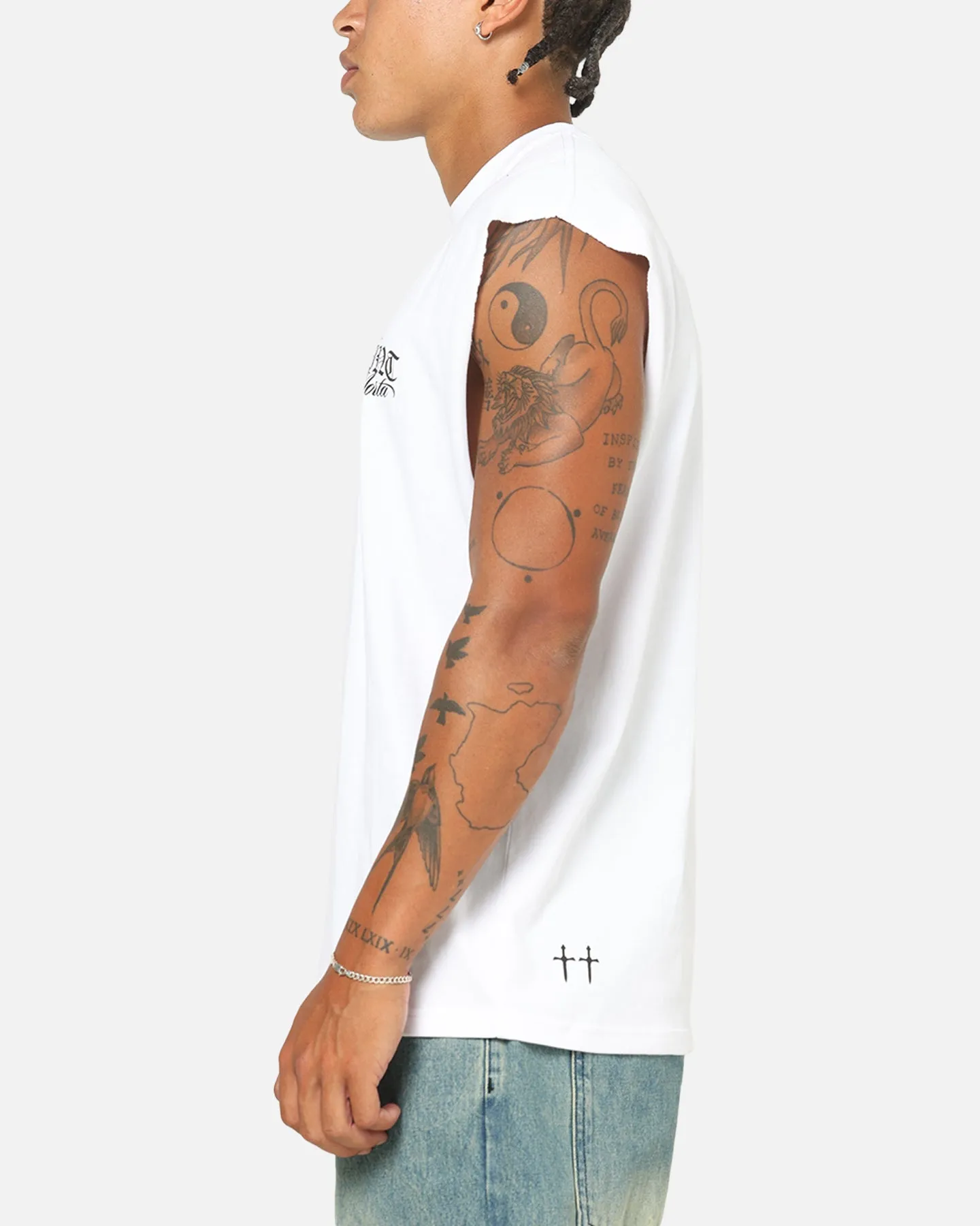 Saint Morta Serenity Oversized Muscle T-Shirt White sold by Culture Kings product image thumbnail 5