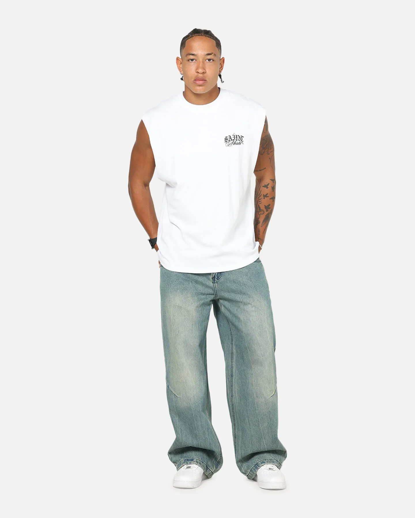 Saint Morta Serenity Oversized Muscle T-Shirt White sold by Culture Kings product image thumbnail 2