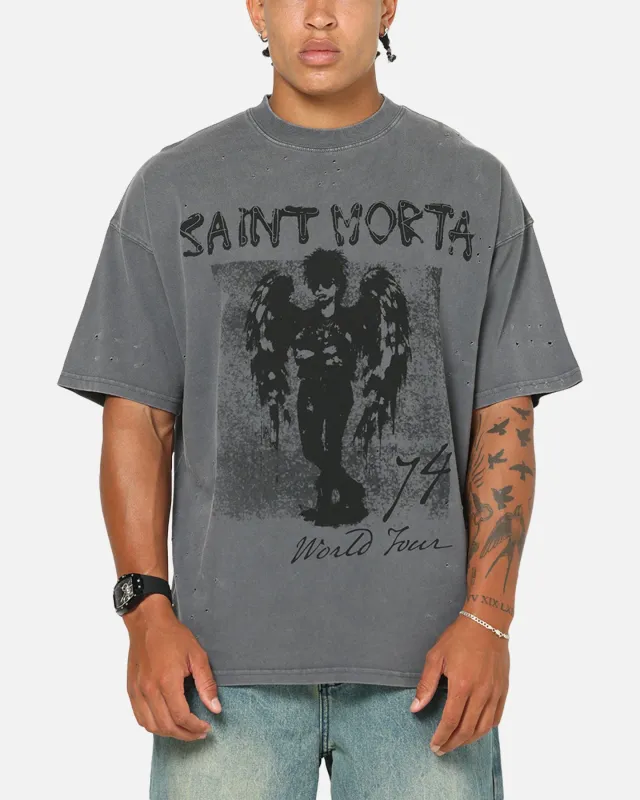 Saint Morta Punk Tour T-Shirt Washed Charcoal sold by Culture Kings