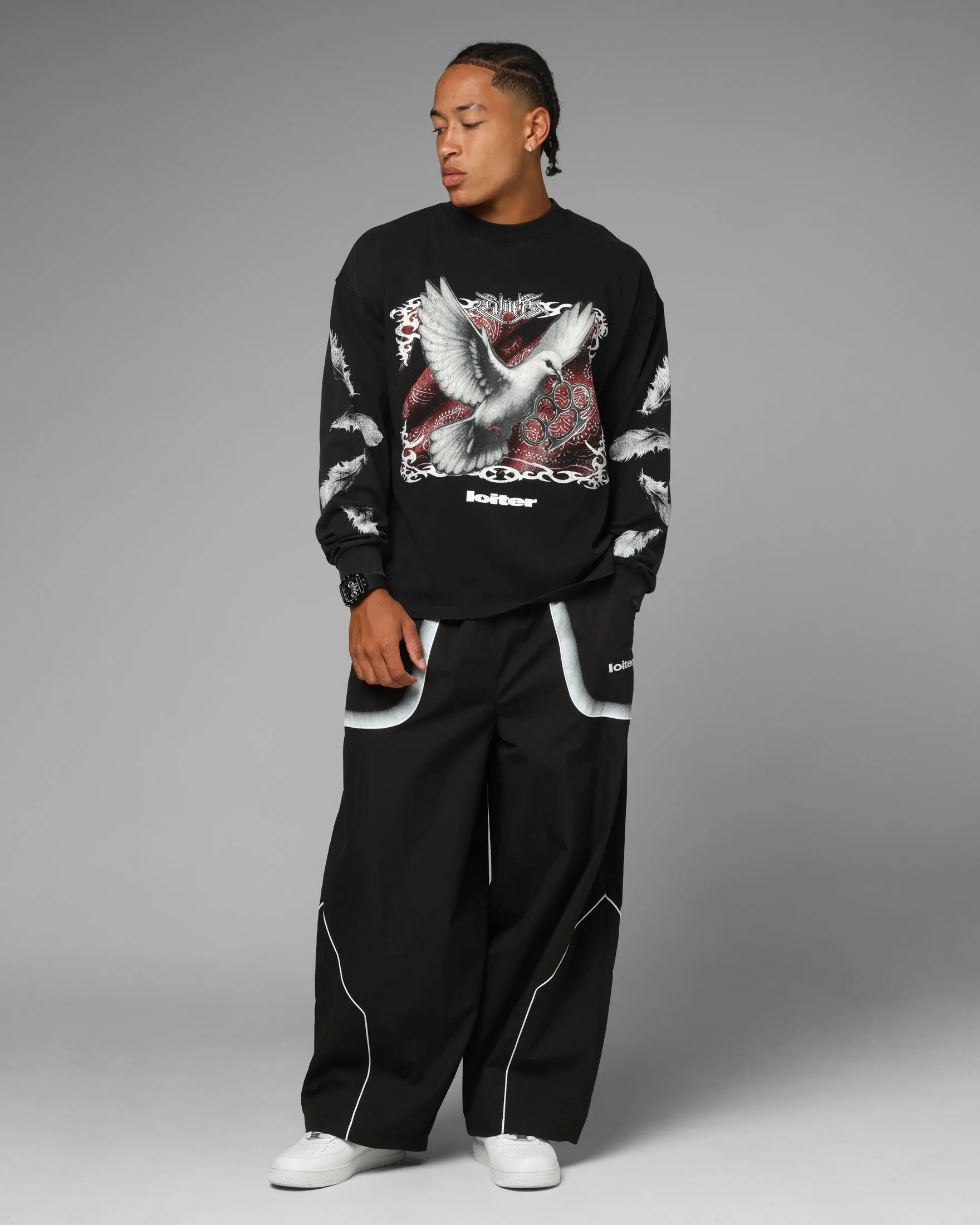 Loiter Dove Vintage Long Sleeve T-Shirt Black sold by Culture Kings product image thumbnail 3
