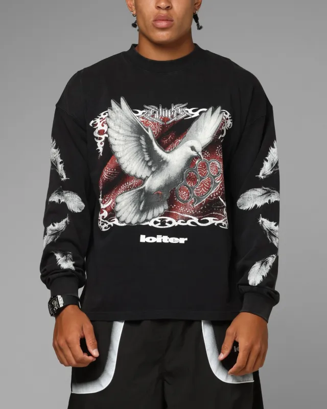 Loiter Dove Vintage Long Sleeve T-Shirt Black sold by Culture Kings