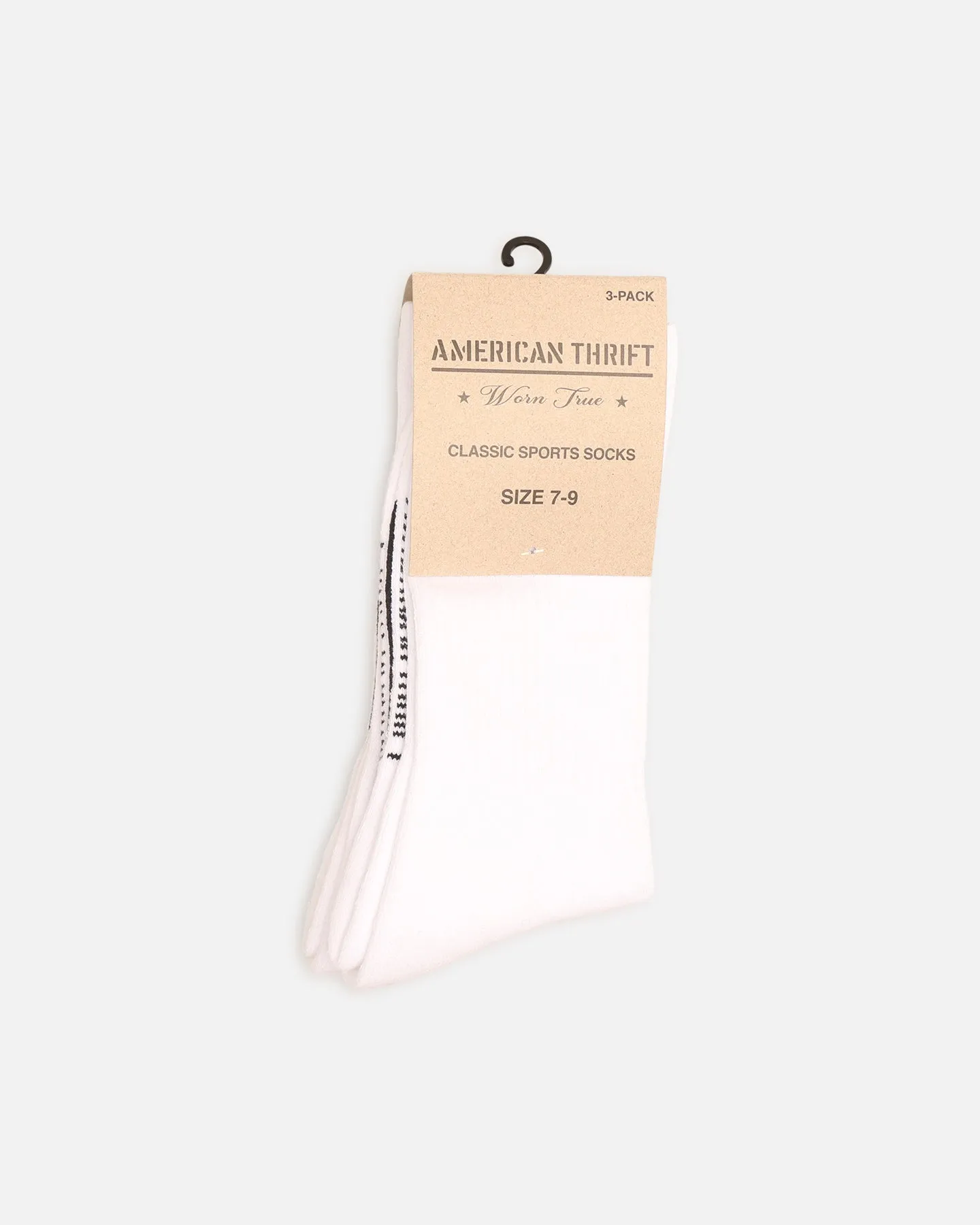 American Thrift Classic Crew Socks 3 Pack White sold by Culture Kings product image thumbnail 2