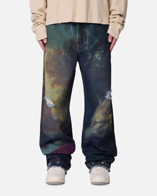 MNML Ultra Baggy Wolf Denim Jeans Multi sold by Culture Kings