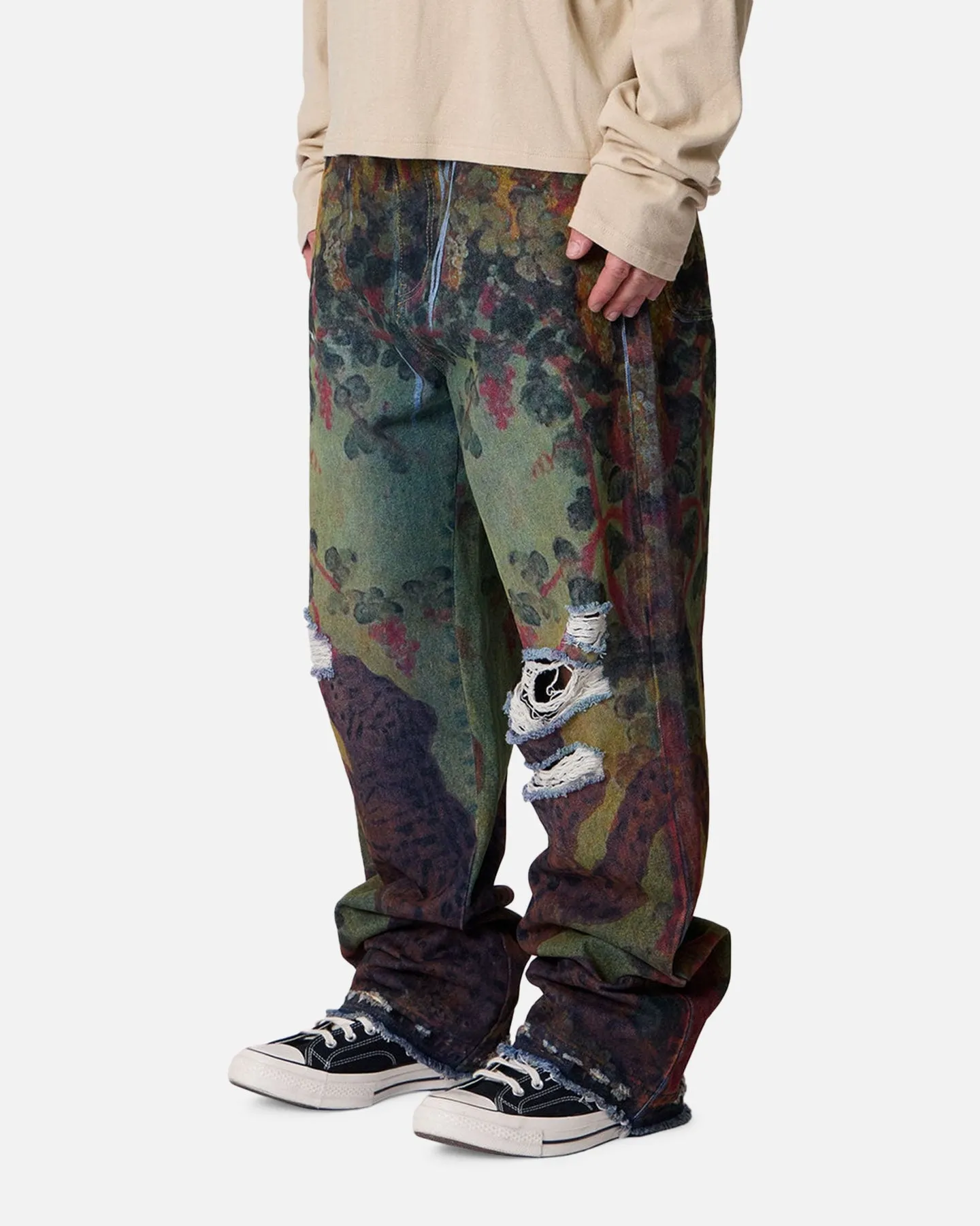 MNML Ultra Baggy Leopard Denim Jeans Multi sold by Culture Kings product image thumbnail 2