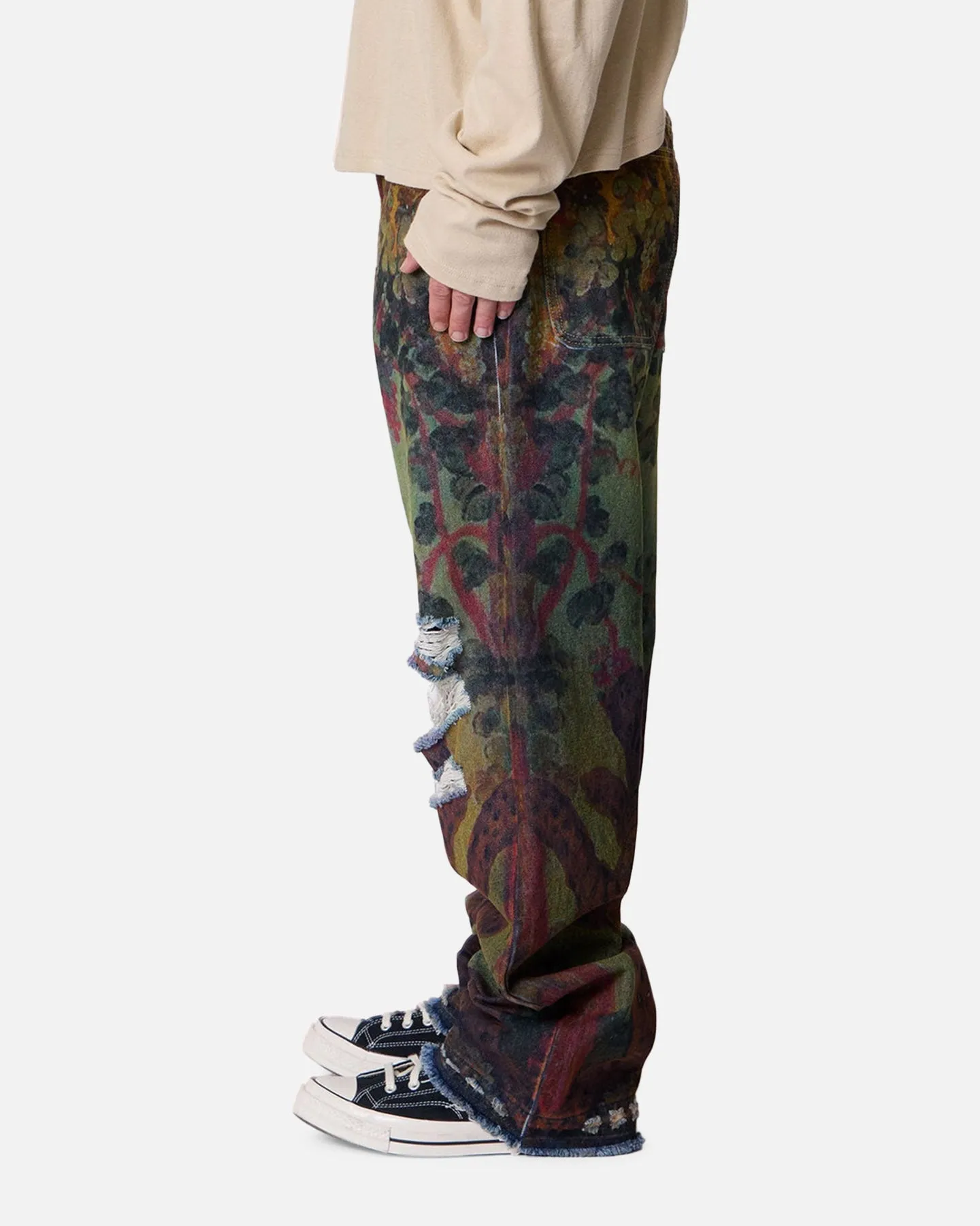 MNML Ultra Baggy Leopard Denim Jeans Multi sold by Culture Kings product image thumbnail 3
