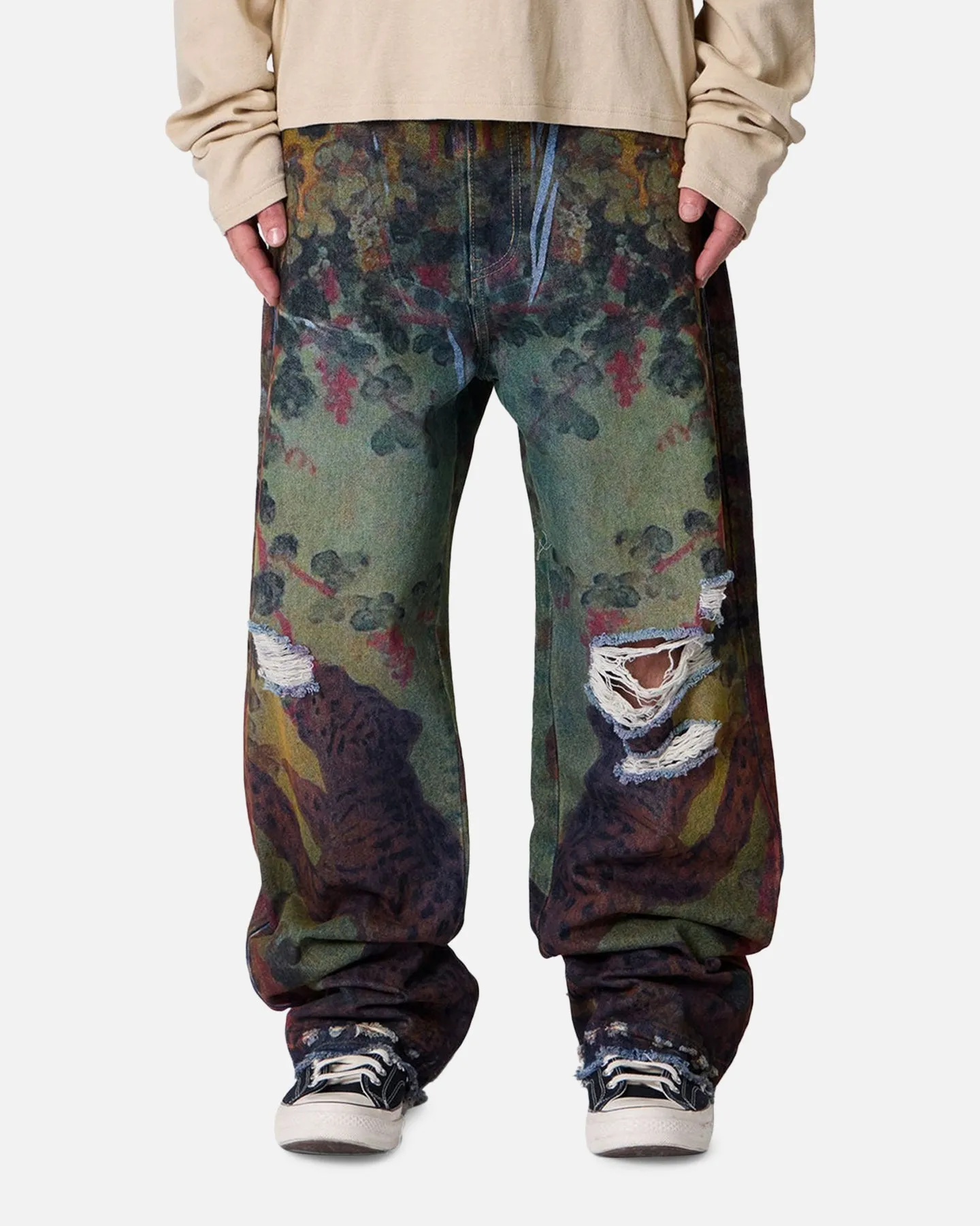 MNML Ultra Baggy Leopard Denim Jeans Multi sold by Culture Kings