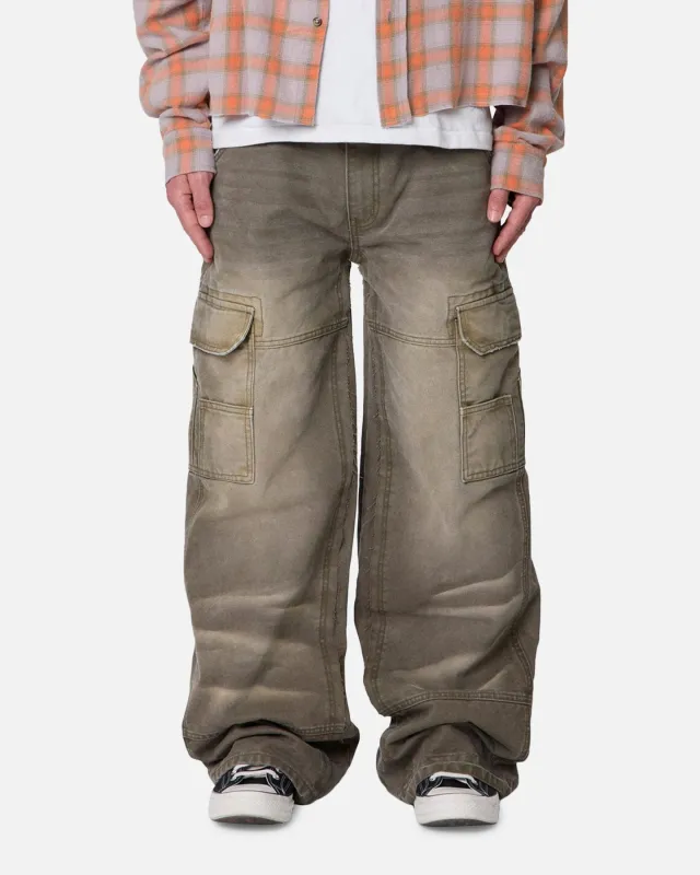 MNML Double Knee Cargo Pants Olive sold by Culture Kings