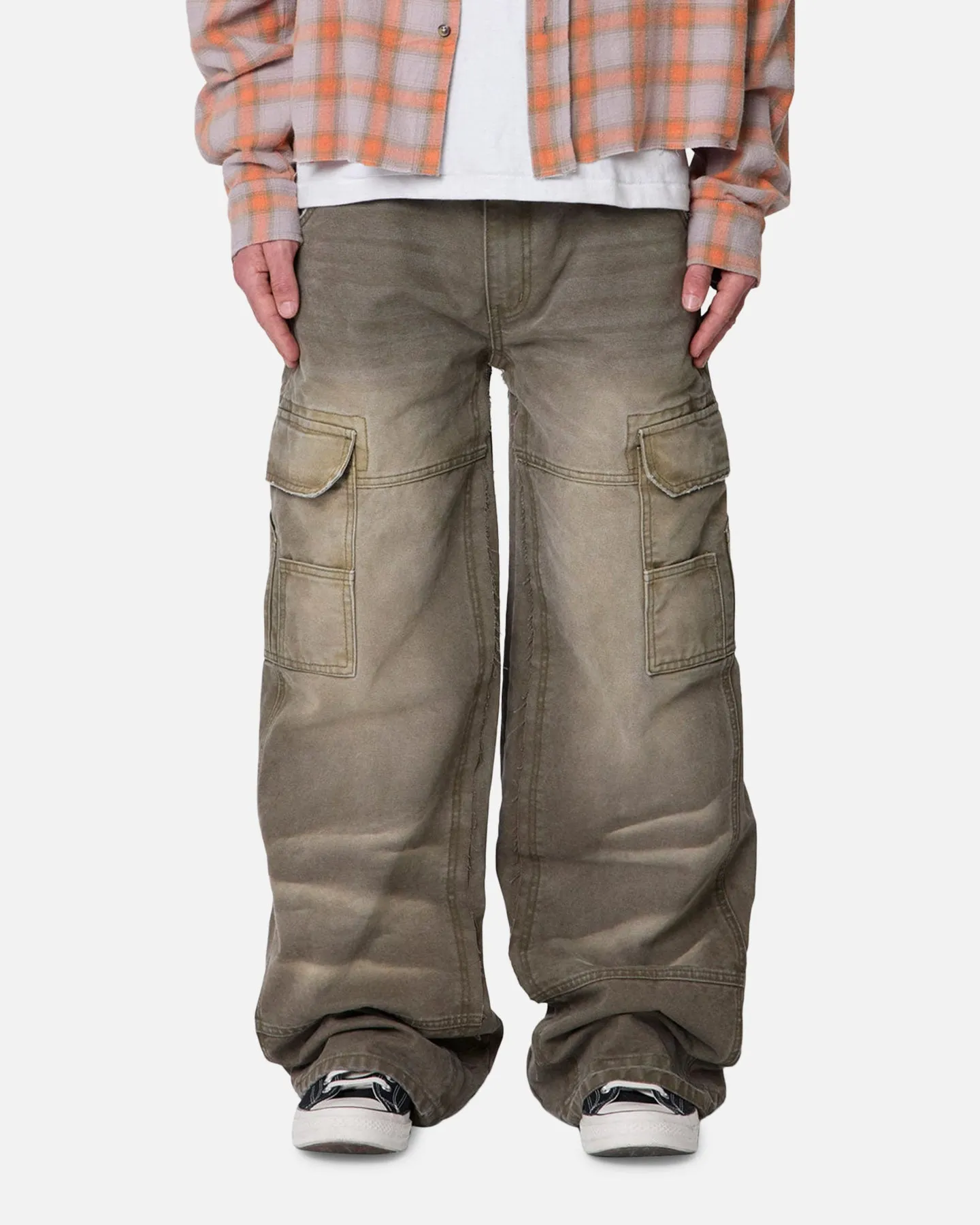 MNML Double Knee Cargo Pants Olive sold by Culture Kings