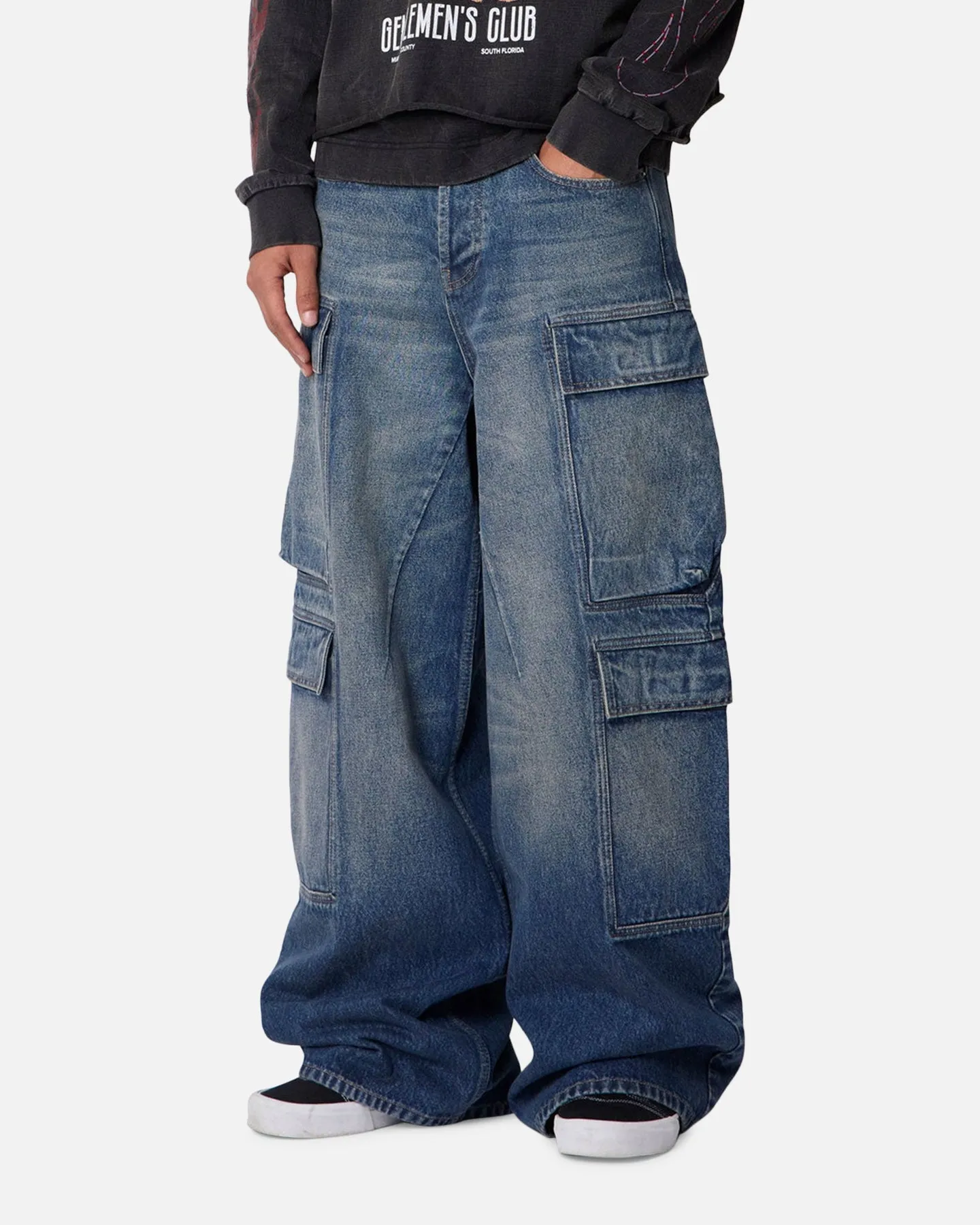 MNML Baggy Cargo Denim Pants Blue sold by Culture Kings product image thumbnail 5