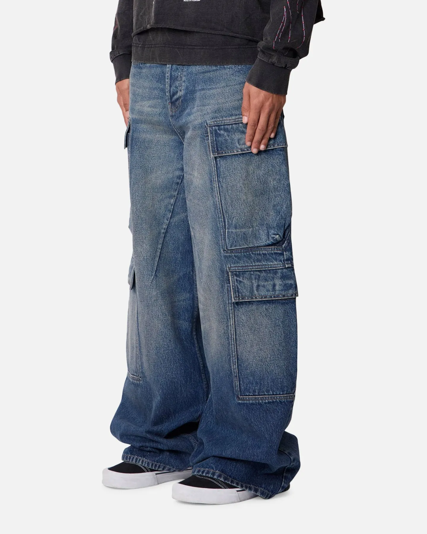 MNML Baggy Cargo Denim Pants Blue sold by Culture Kings product image thumbnail 2