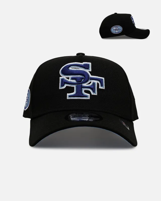 New Era San Francisco 49ers 'Black And Sky Blue' 9FORTY A-Frame Snapback Black/Sky Blue sold by Culture Kings