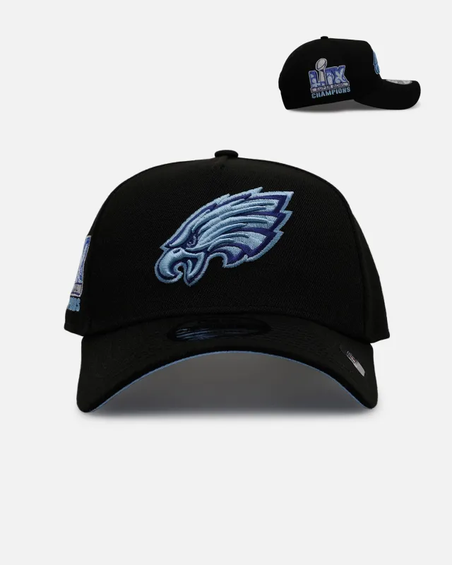 New Era Philadelphia Eagles 'Black And Sky Blue' 9FORTY A-Frame Snapback Black/Sky Blue sold by Culture Kings