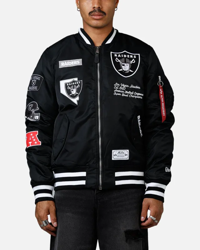New Era X Alpha Series X NFL Las Vegas Raiders MA-1 Bomber Jacket Black made by New Era