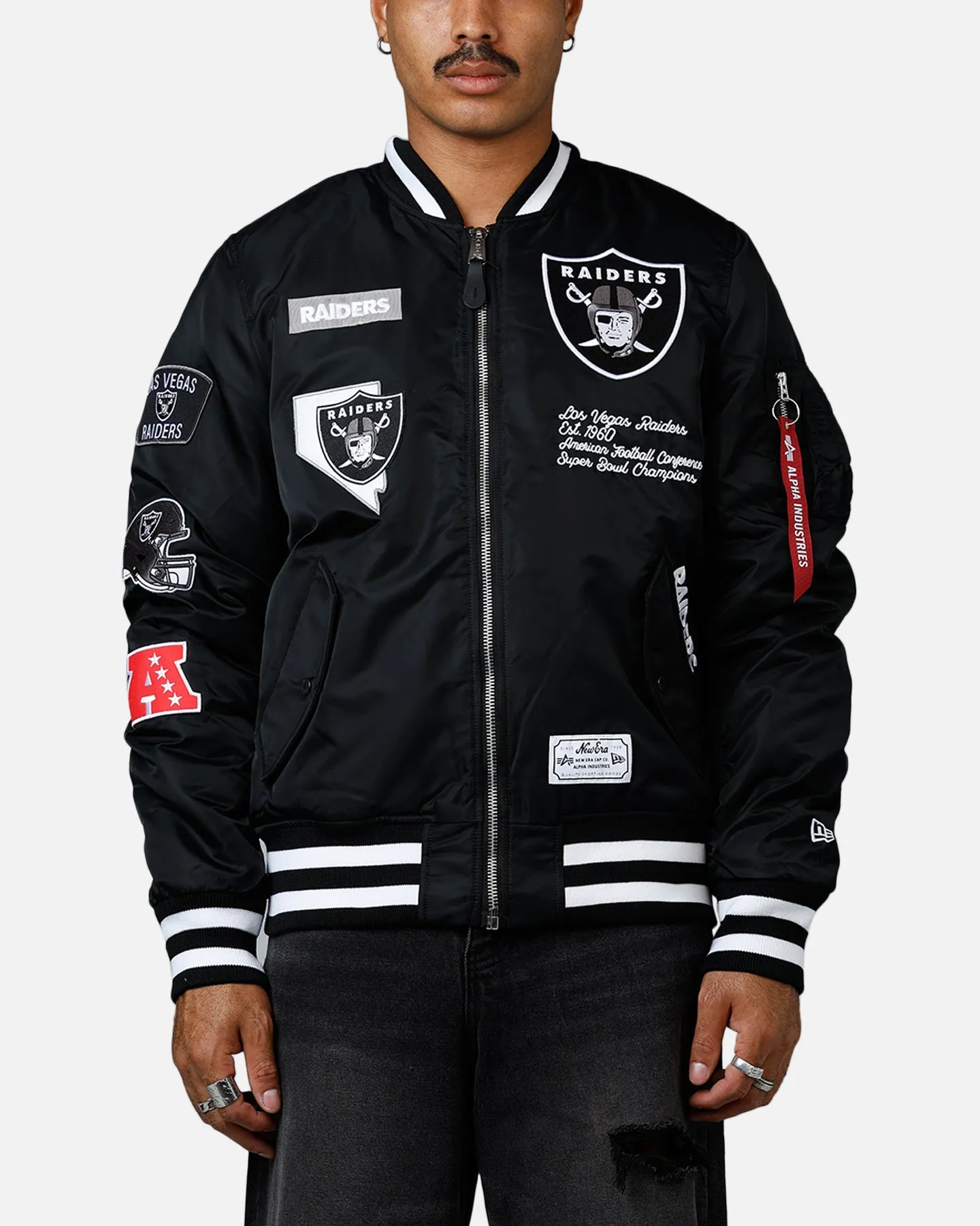 New Era X Alpha Series X NFL Las Vegas Raiders MA-1 Bomber Jacket Black sold by Culture Kings