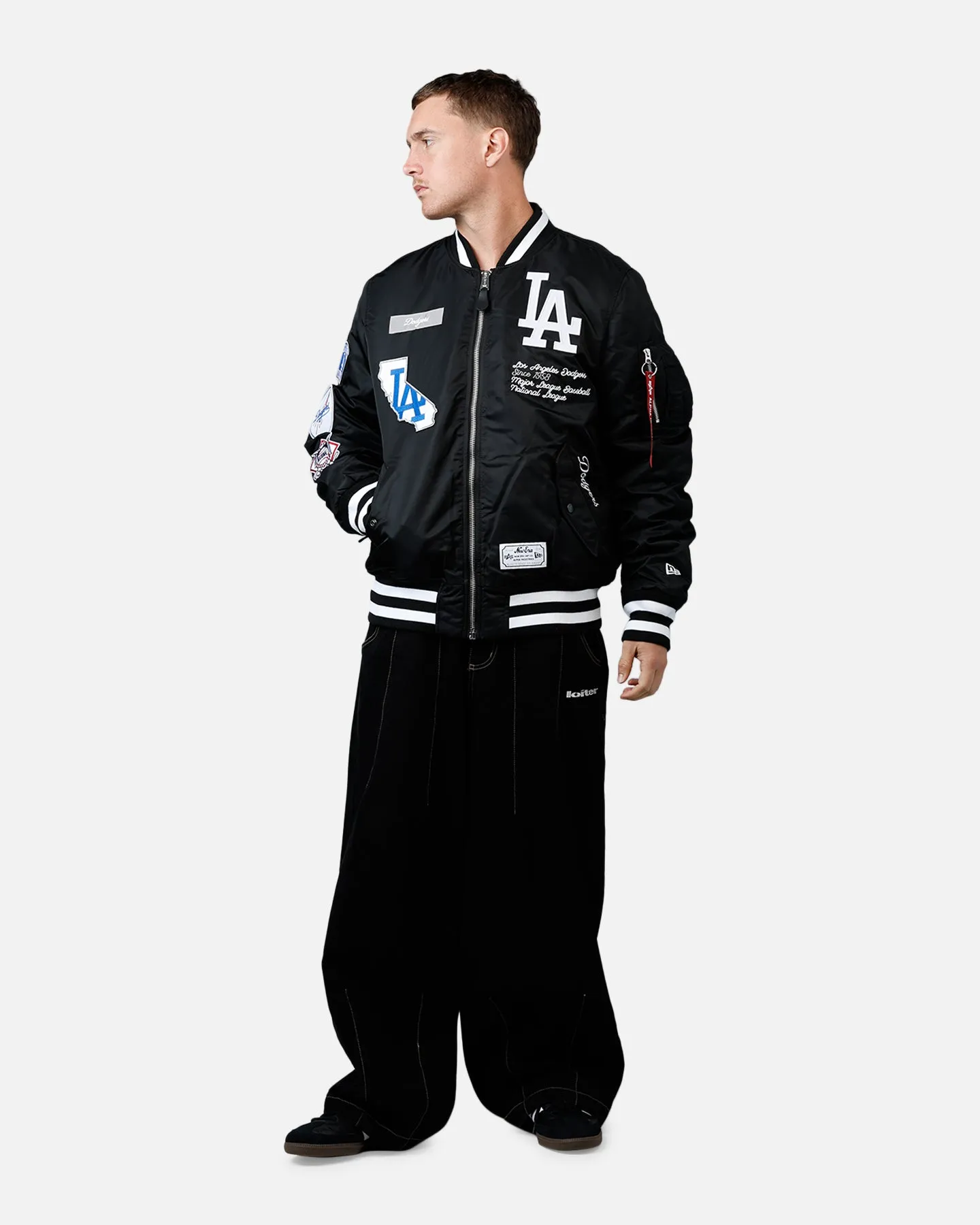 New Era X Alpha Series X MLB Los Angeles Dodgers MA-1 Bomber Jacket Black sold by Culture Kings product image thumbnail 3