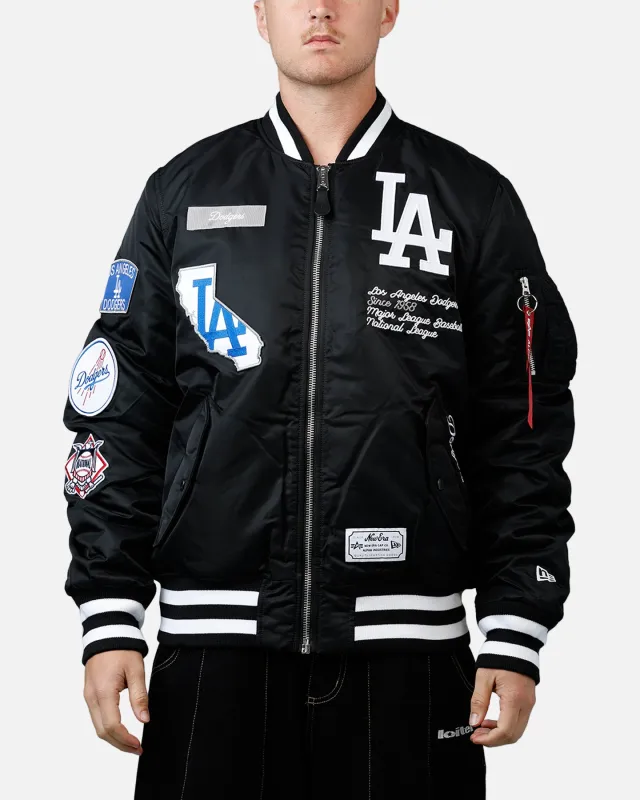 New Era X Alpha Series X MLB Los Angeles Dodgers MA-1 Bomber Jacket Black sold by Culture Kings