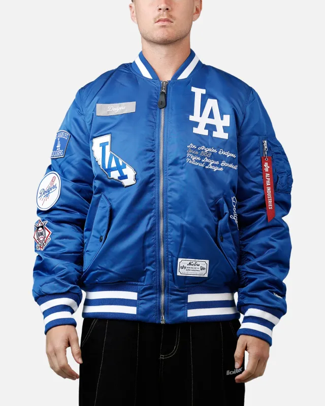 New Era X Alpha Series X MLB Los Angeles Dodgers MA-1 Bomber Jacket Dark Royal sold by Culture Kings