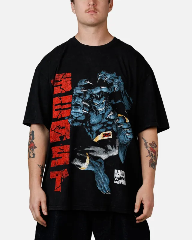 73Studio Marvel X-Men Beast Vintage T-Shirt Black Acidwash sold by Culture Kings