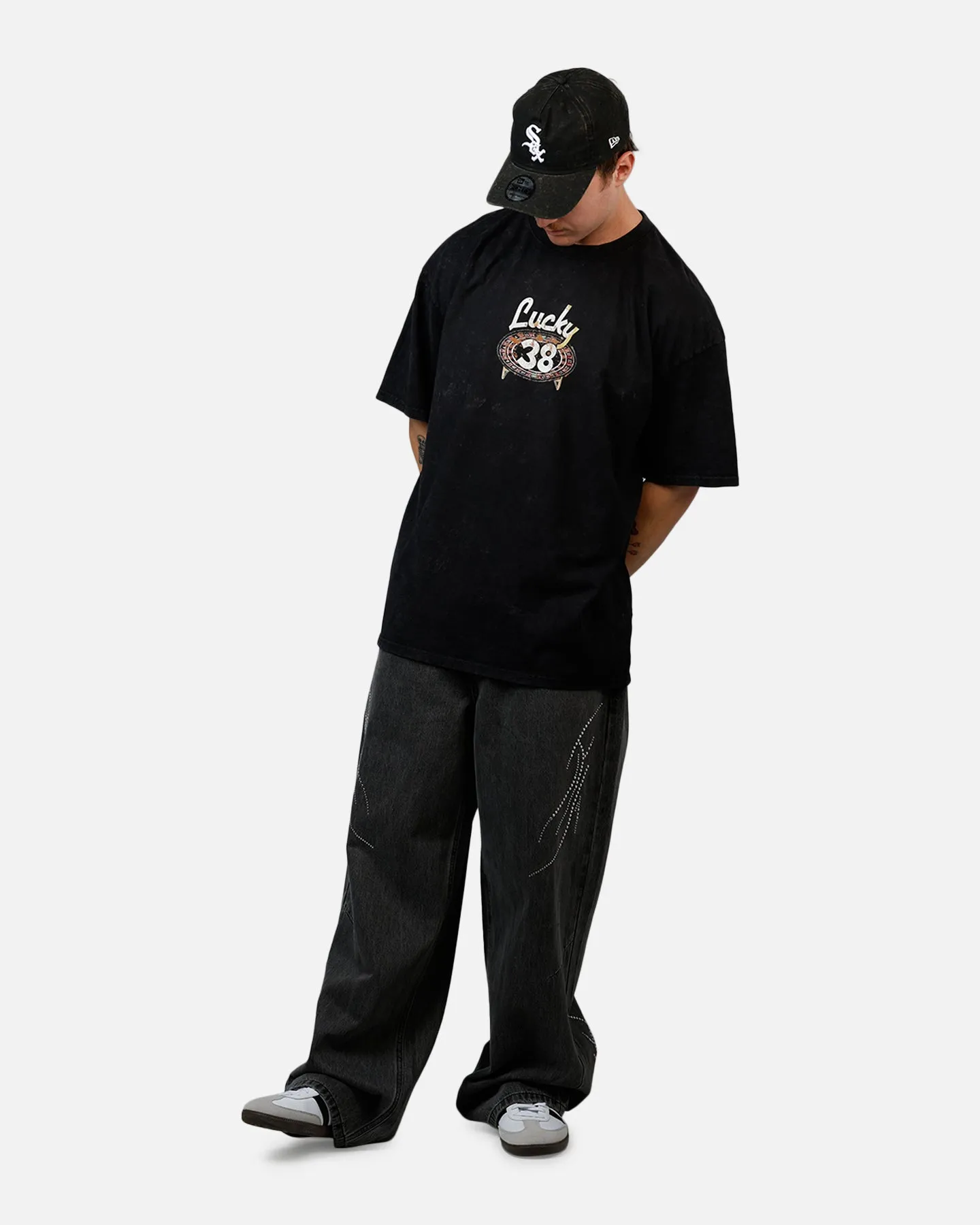 73Studio X Fallout: New Vegas Lucky 38 T-Shirt Black Acidwash sold by Culture Kings product image thumbnail 3