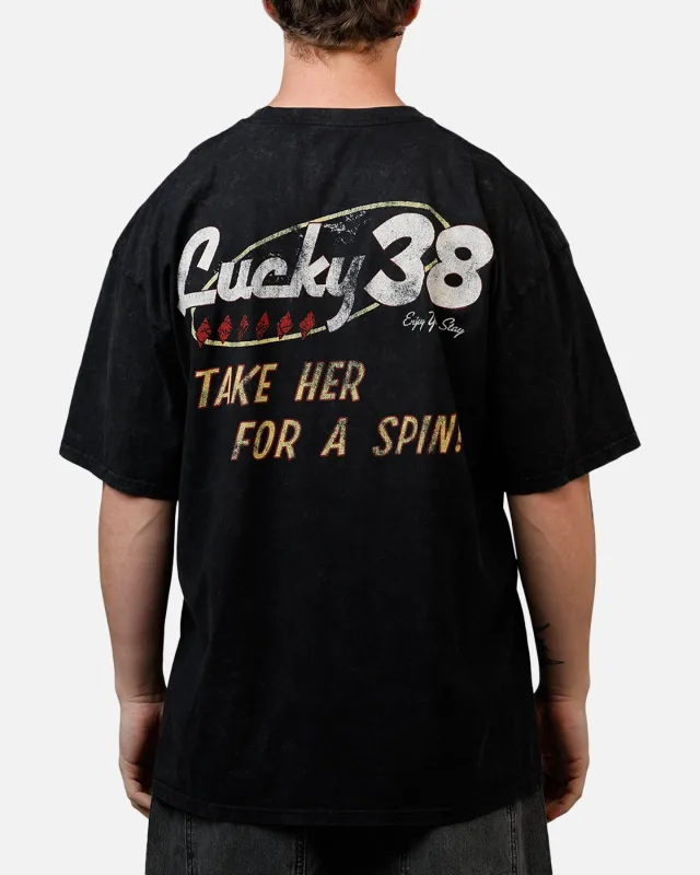 73Studio X Fallout: New Vegas Lucky 38 T-Shirt Black Acidwash sold by Culture Kings