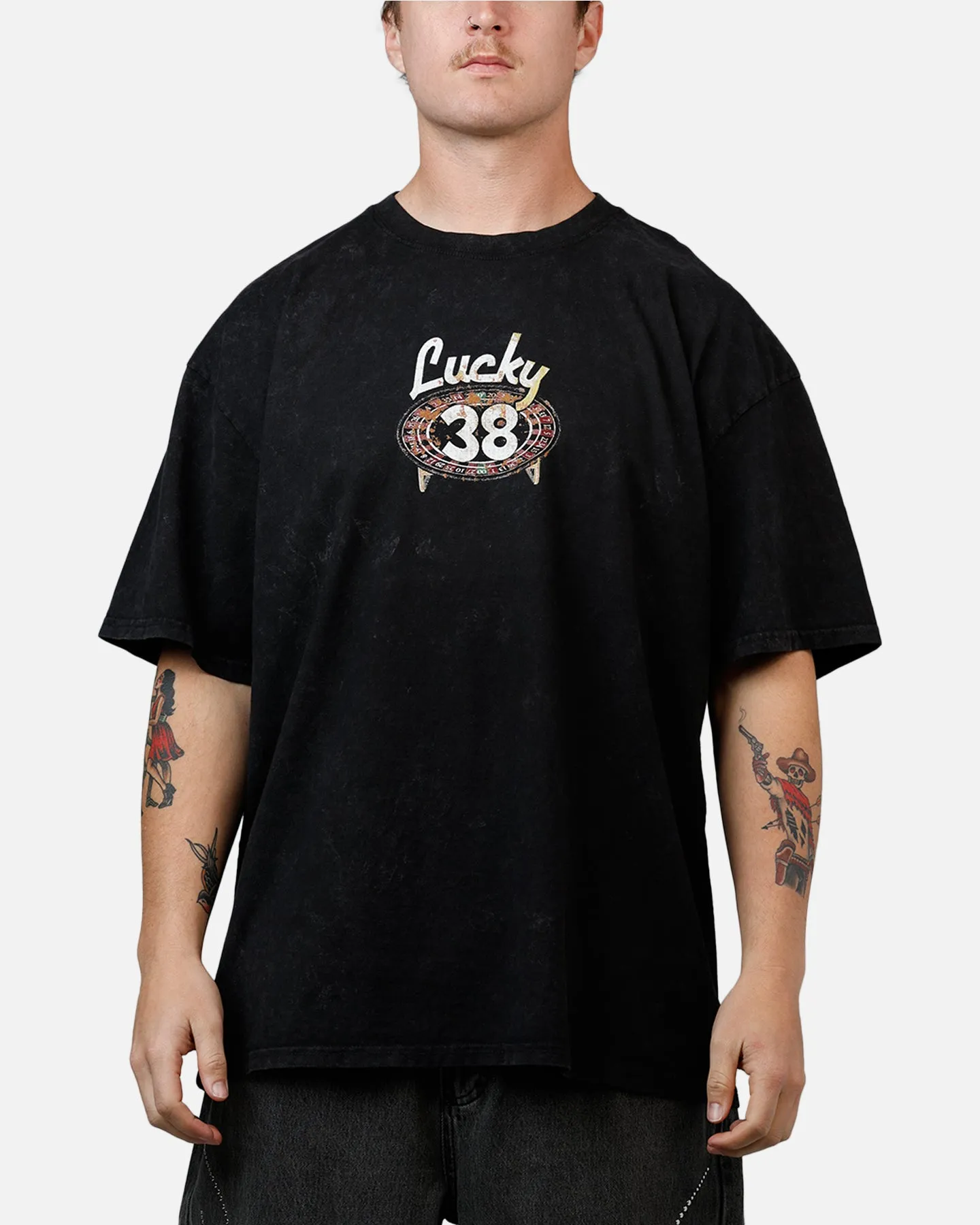 73Studio X Fallout: New Vegas Lucky 38 T-Shirt Black Acidwash sold by Culture Kings product image thumbnail 2