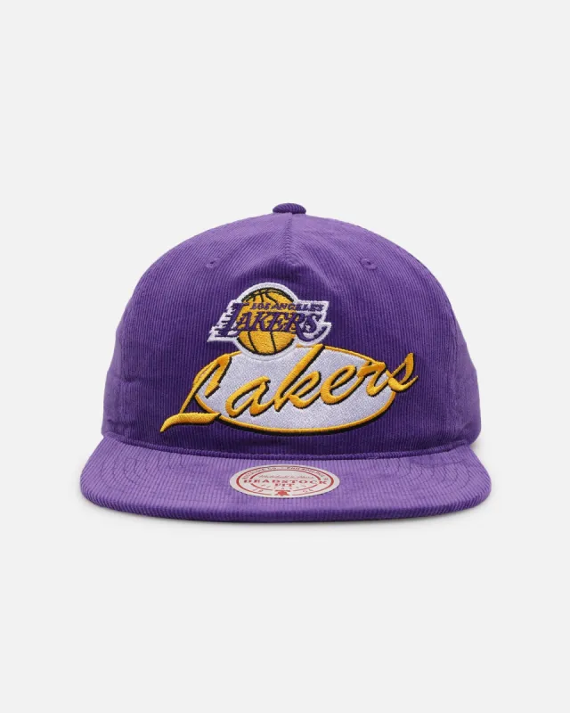 Mitchell & Ness Los Angeles Lakers Centre Circle Origin Snapback Purple sold by Culture Kings