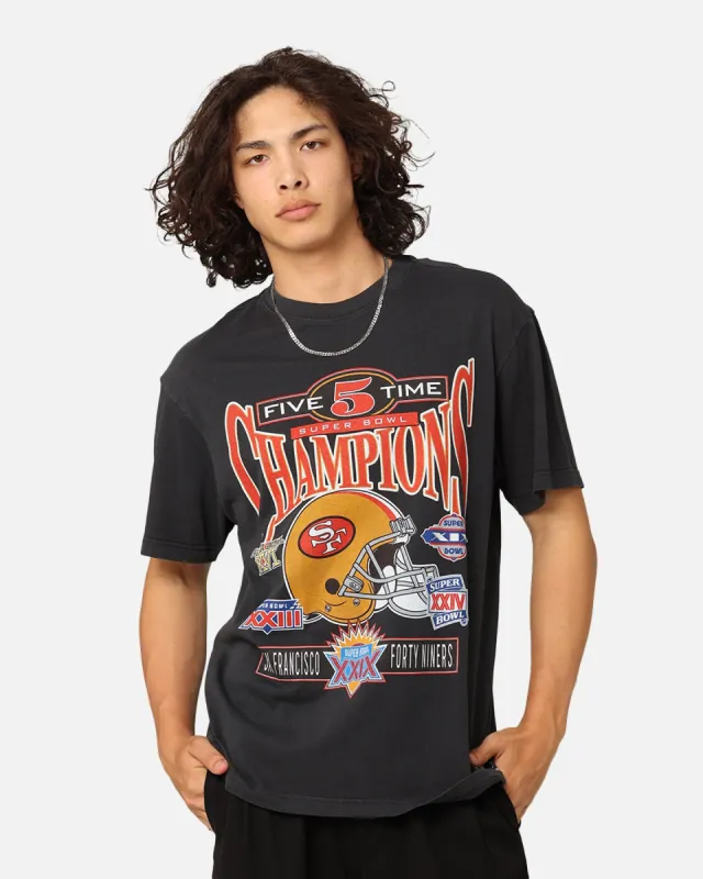 Mitchell & Ness San Francisco 49ers 5 Time Super Bowl T-Shirt Faded Black sold by Culture Kings