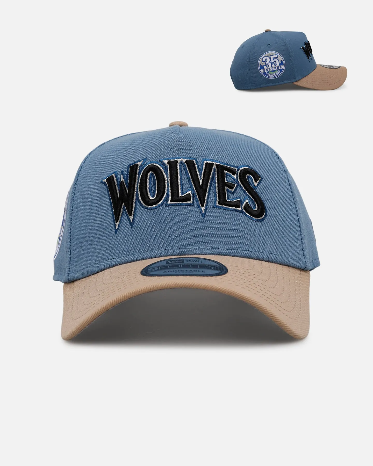 New Era Minnesota Timberwolves 'Easy Breezy' 9FORTY A-Frame Snapback Blue/Tan sold by Culture Kings