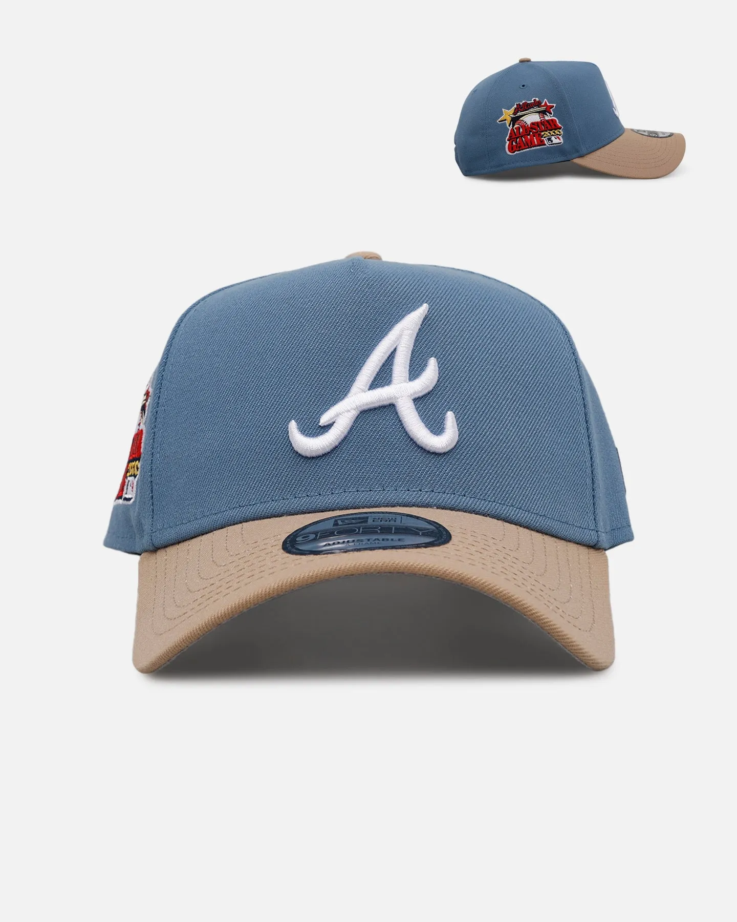 New Era Atlanta Braves 'Easy Breezy' 9FORTY A-Frame Snapback Blue/Tan sold by Culture Kings