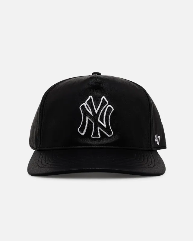 47 Brand New York Yankees 'Leather' Hitch Strapback Black sold by Culture Kings
