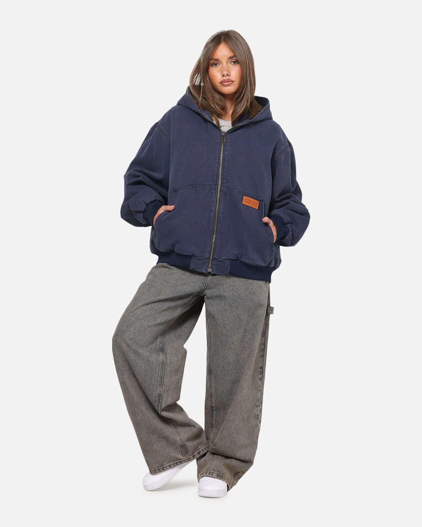 Carre Sherpa Lined Zip Hoodie Navy sold by Culture Kings product image thumbnail 2