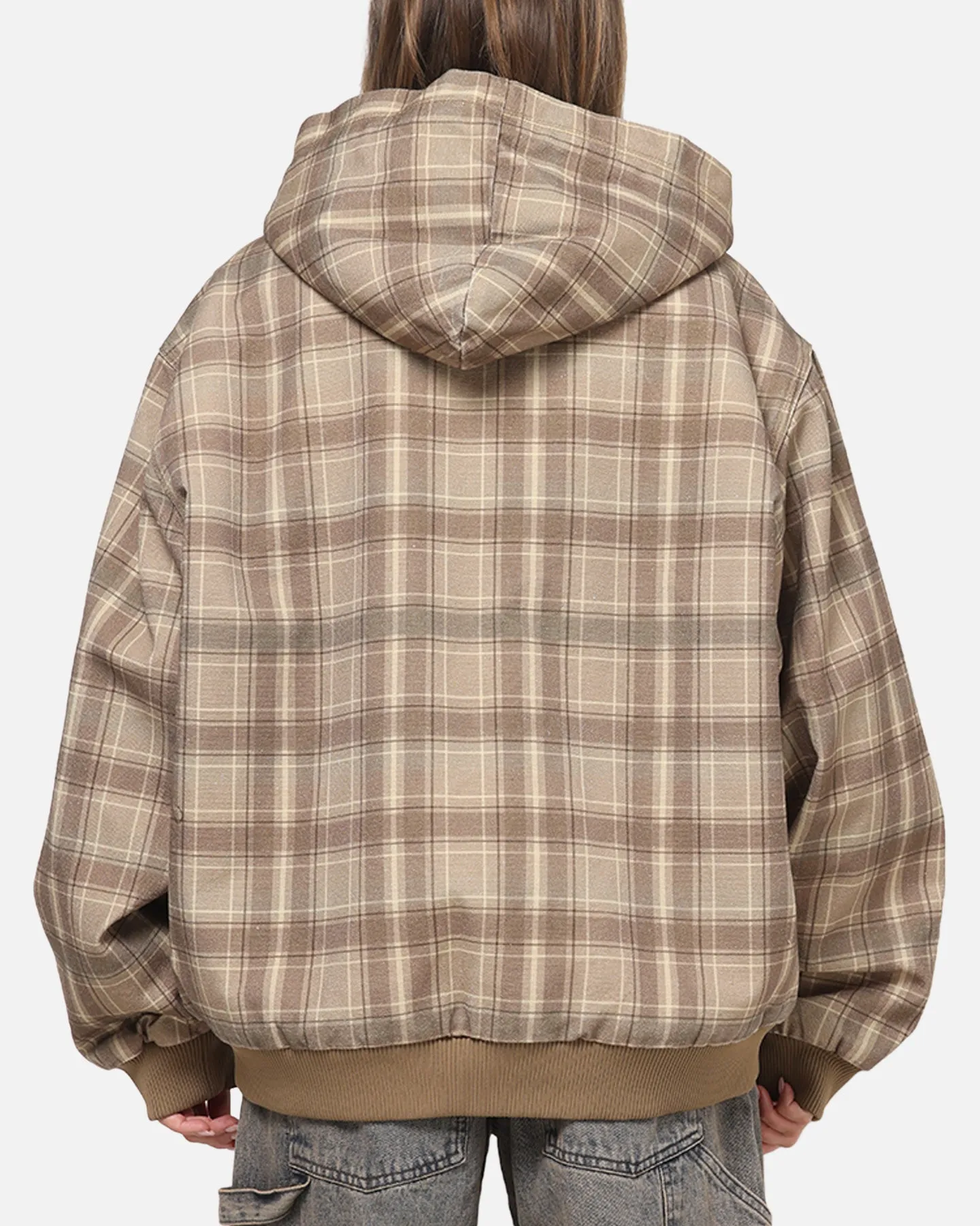 Carre Sherpa Lined Zip Hoodie Brown Plaid sold by Culture Kings product image thumbnail 3