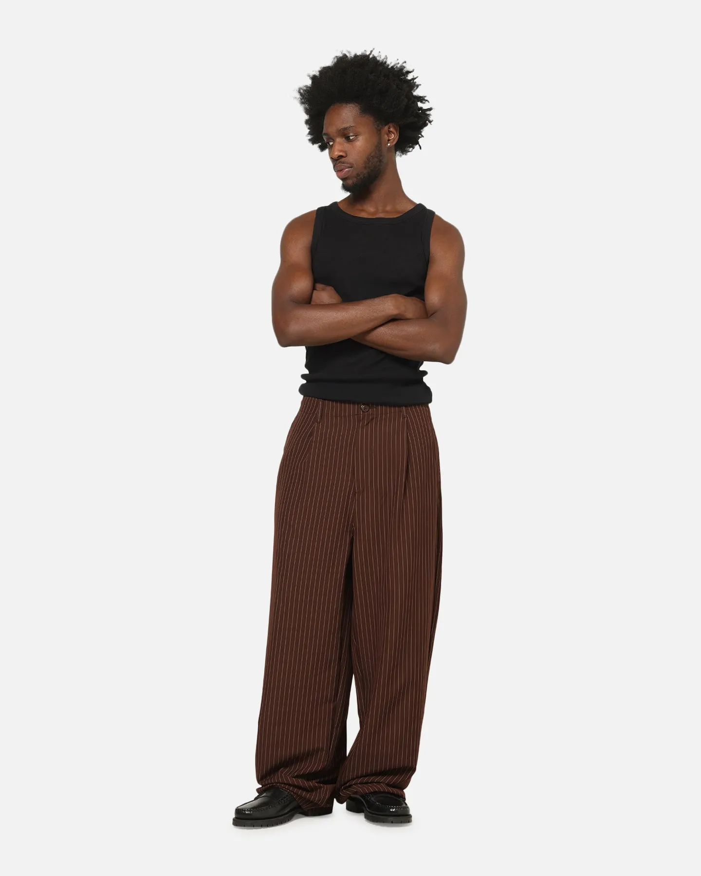 Carre Heritage Pleated Pants Brown Pinstripe sold by Culture Kings product image thumbnail 2