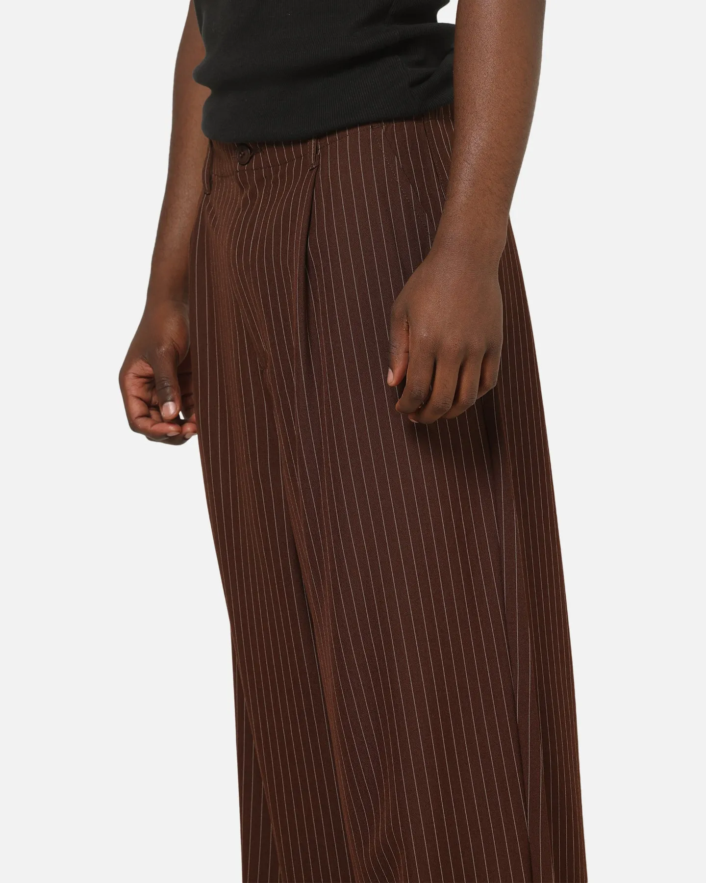 Carre Heritage Pleated Pants Brown Pinstripe sold by Culture Kings product image thumbnail 3