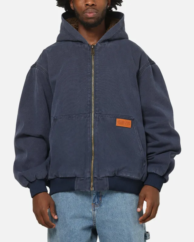 Carre Sherpa Lined Zip Hoodie Navy sold by Culture Kings