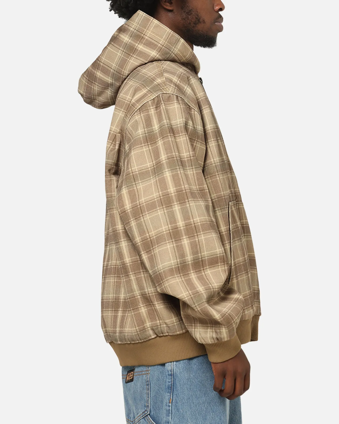 Carre Sherpa Lined Zip Hoodie Brown Plaid sold by Culture Kings product image thumbnail 4