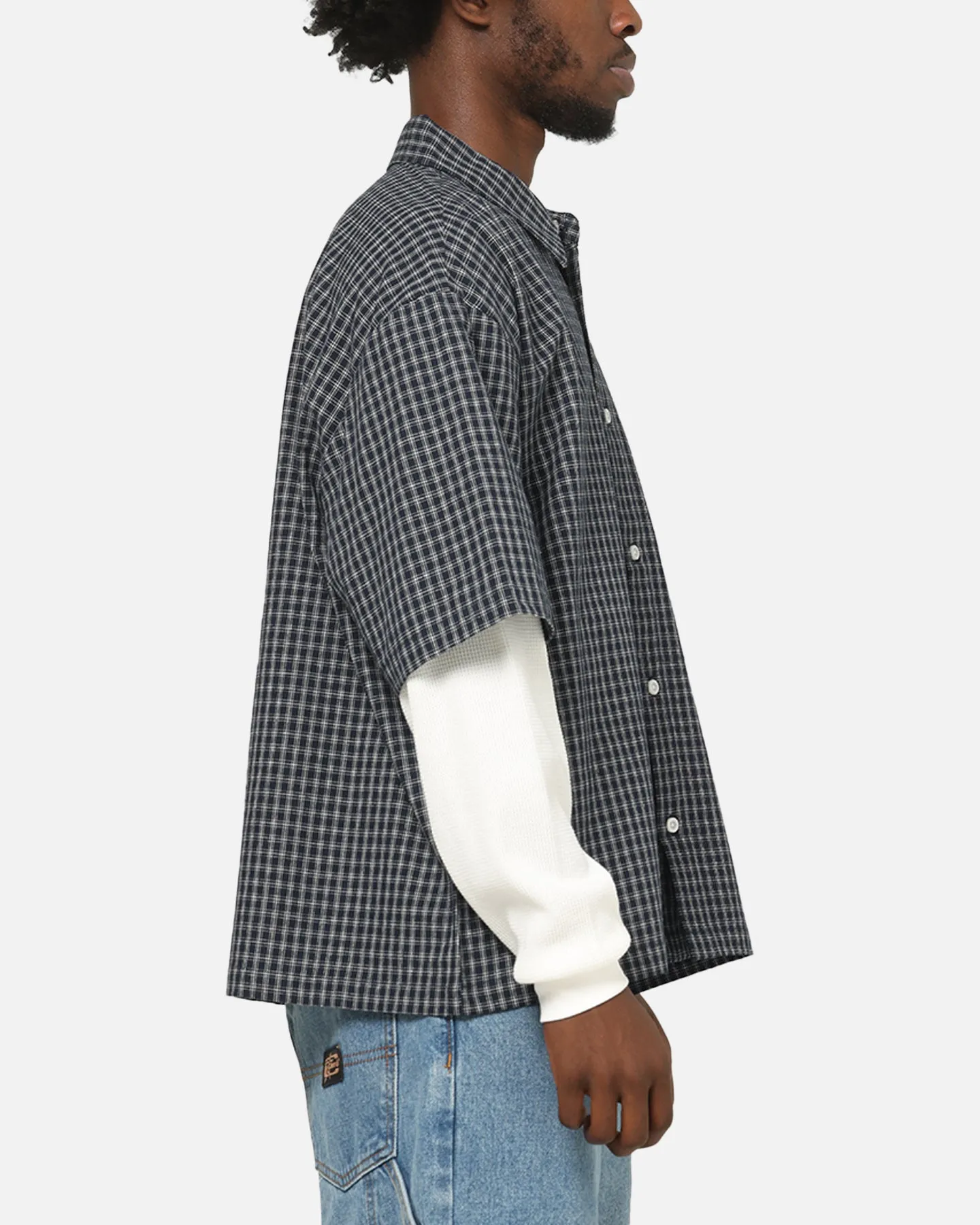 Carre Archive Layered Shirt Navy Plaid sold by Culture Kings product image thumbnail 4
