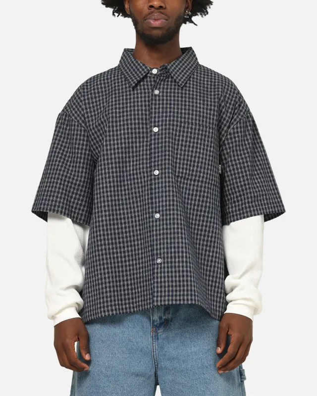 Carre Archive Layered Shirt Navy Plaid made by Culture Kings