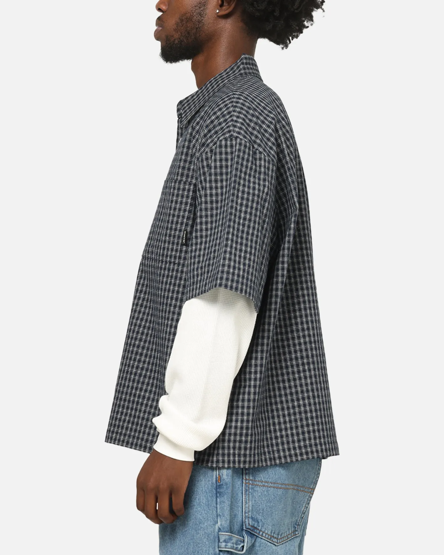 Carre Archive Layered Shirt Navy Plaid sold by Culture Kings product image thumbnail 5