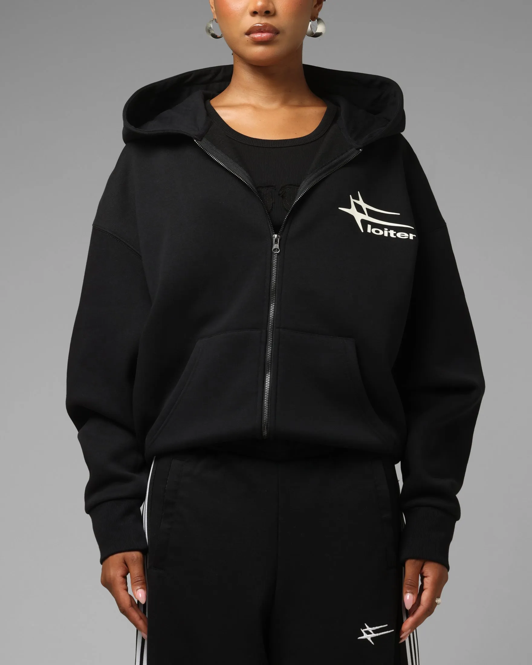 Loiter Hybrid Premium Zip Hoodie Black/Camo sold by Culture Kings product image thumbnail 2